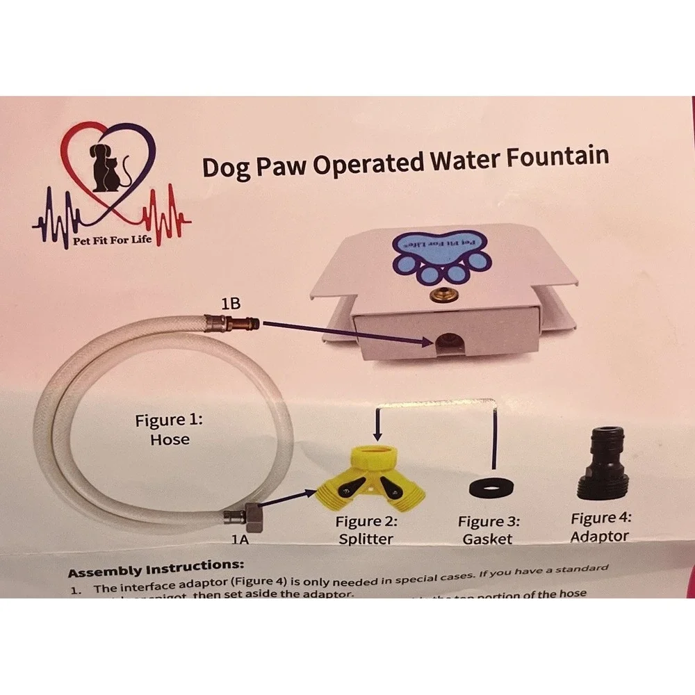 Dog Paw Operated (Step On) Outdoor Water Fountain Pet Fit For Life